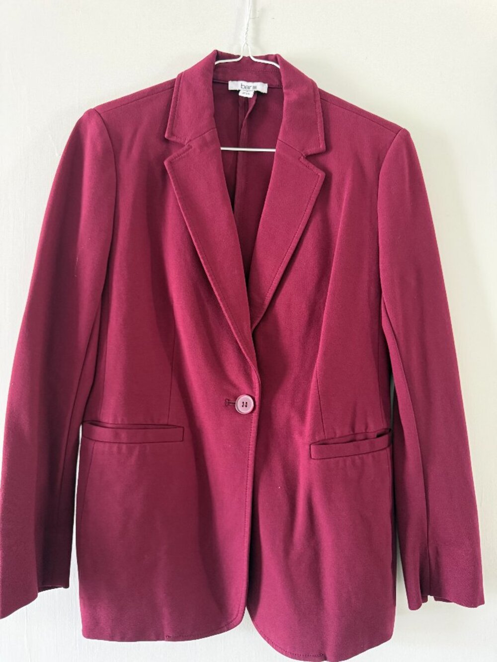 Bar III Women’s Burgundy Blazer & Pants Suit Set (Size S / 4)